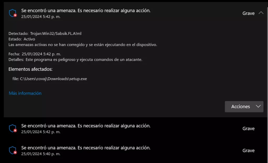 Truva atı:Win32/Sabsik.FL.A!ml (Microsoft Defender)