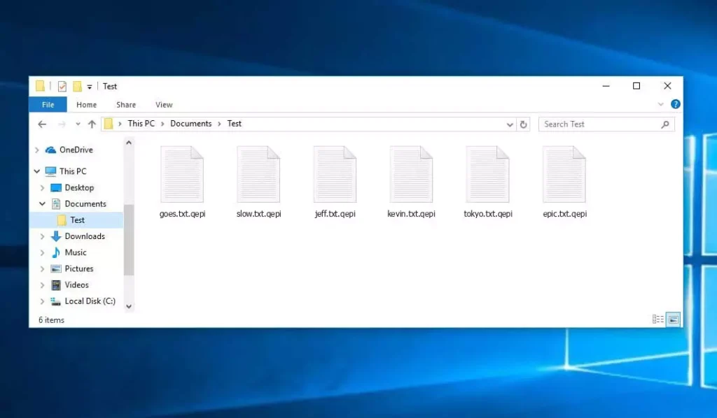 Qepi ransomware: Infected PC