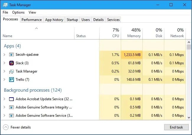 Captura de pantalla del proceso Secoh-qad.exe