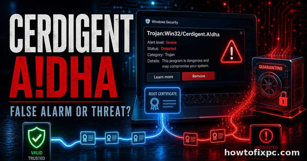 Trojan:Win32/Cerdigent.A!dha: What It Means and How to Fix It