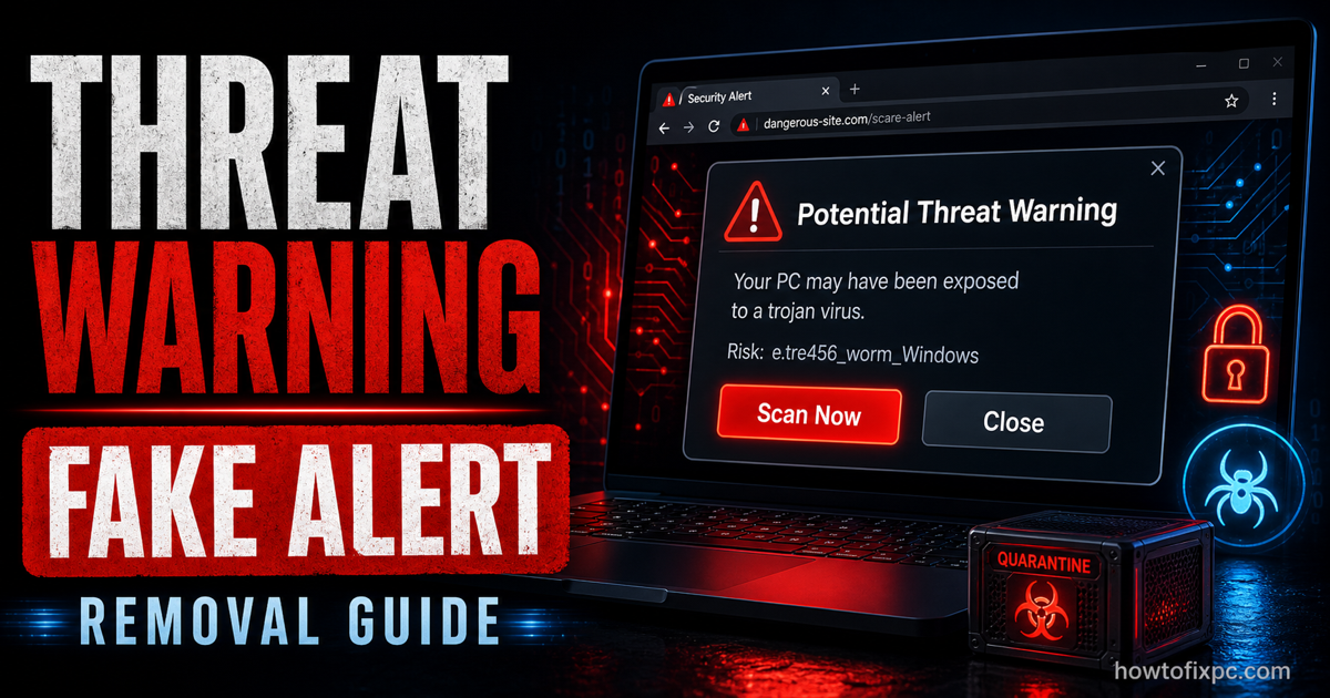“Potential Threat Warning” Virus Removal Guide